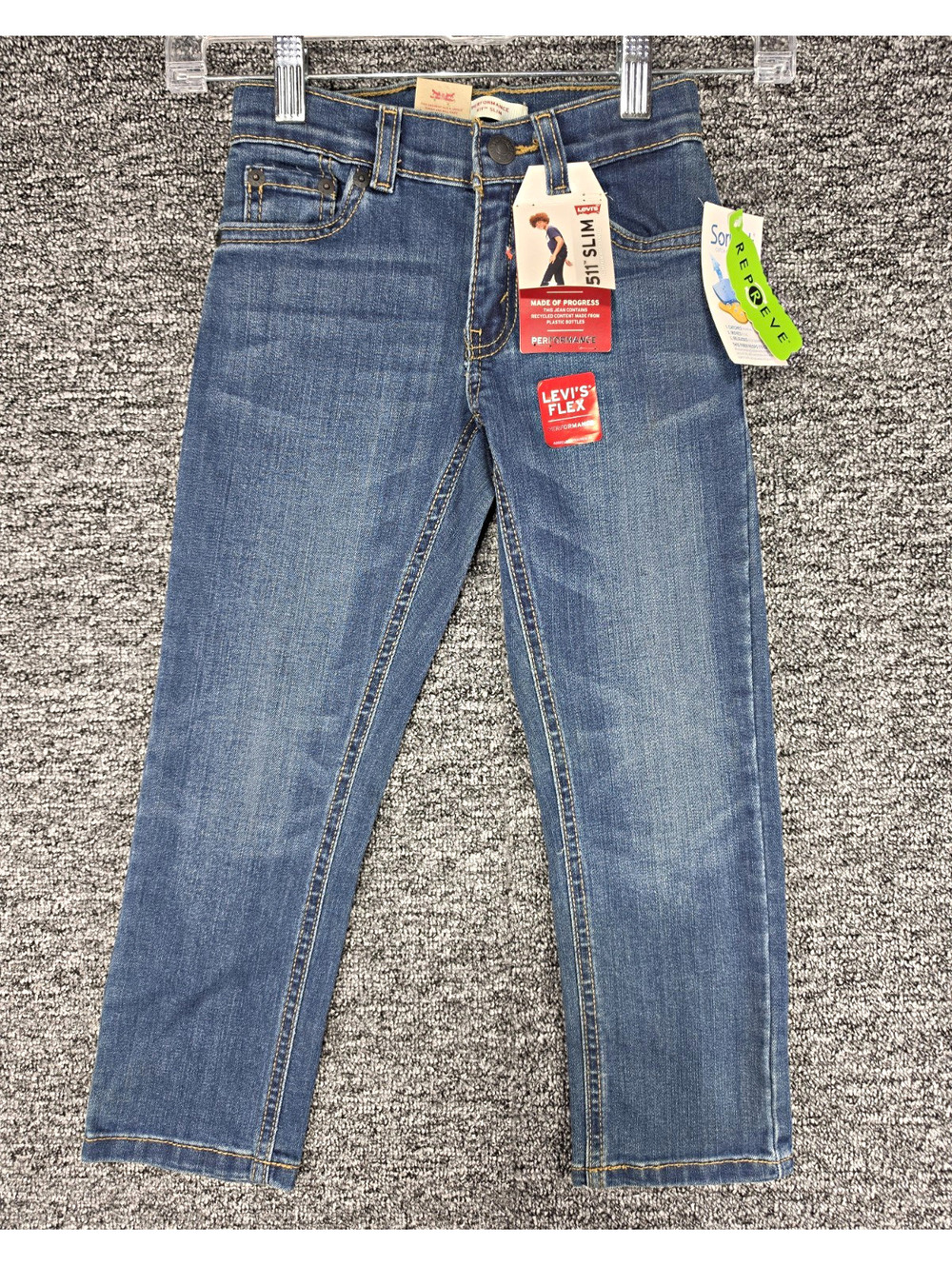 Levi's 511 Boys Slim Skinny Stretch Denim Jeans Blue Size 5 20W x 18L